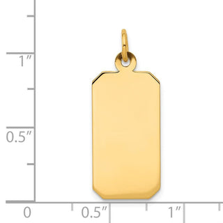 14k Yellow Gold Plain .011 Gauge Engravable Rectangular Disc Charm XM293/11