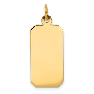 14k Yellow Gold Plain .011 Gauge Engravable Rectangular Disc Charm XM293/11