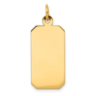 14k Yellow Gold Plain .011 Gauge Engravable Rectangular Disc Charm XM293/11