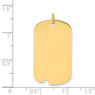 14k Yellow Gold Plain .018 Gauge Engravable Dog Tag w/Notch Disc Charm XM297/18