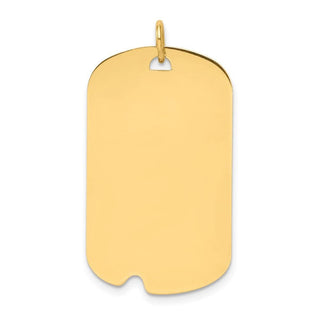 14k Yellow Gold Plain .011 Gauge Engravable Dog Tag w/Notch Disc Charm XM297/11