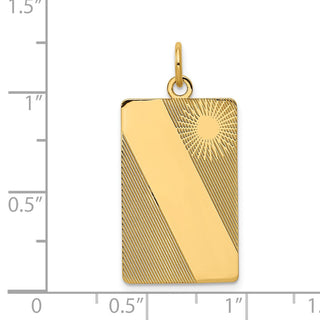 14k Yellow Gold Patterned .013 Gauge Engravable Dog Tag Disc Charm XM300/13