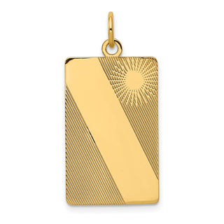 14k Yellow Gold Patterned .013 Gauge Engravable Dog Tag Disc Charm XM300/13
