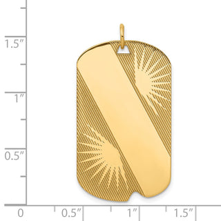 14k Yellow Gold Patterned .018 Gauge Engravable Dog Tag Disc Charm XM302/18