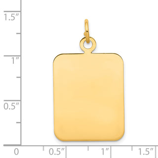 14k Yellow Gold Plain Rectangular .027 Gauge Engravable Disc Charm XM320/27