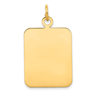14k Yellow Gold Plain Rectangular .027 Gauge Engravable Disc Charm XM320/27