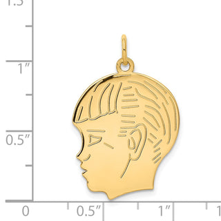 14k Yellow Gold .011 Depth Engravable Boy Head Charm XM332/11