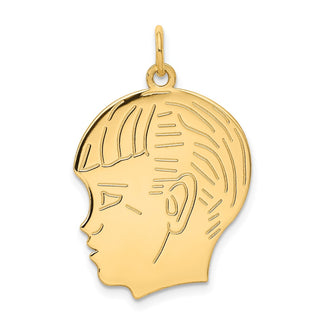 14k Yellow Gold .011 Depth Engravable Boy Head Charm XM332/11