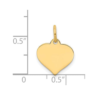 14k Yellow Gold Heart Disc Charm XM526/27