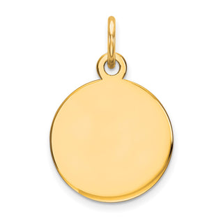 18mm x 11mm 14k Yellow Gold Round Disc Charm 13