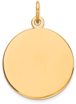 24mm x 17mm 14k Yellow Gold Round Disc Charm 27