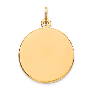24mm x 17mm 14k Yellow Gold Round Disc Charm 27