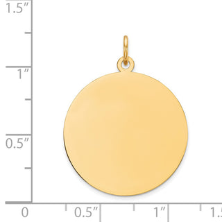 28mm x 21mm 14k Yellow Gold Round Disc Charm 18