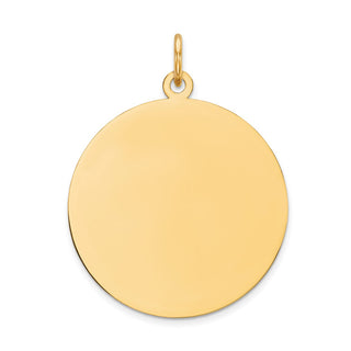 28mm x 21mm 14k Yellow Gold Round Disc Charm