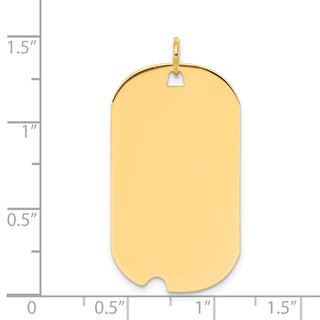 14k Yellow Gold Plain .011 Gauge Engravable Dog Tag w/Notch Disc Charm XM541/11