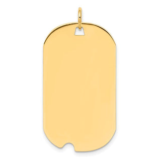 14k Yellow Gold Plain .011 Gauge Engravable Dog Tag w/Notch Disc Charm XM541/11
