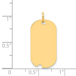 14k Yellow Gold Plain .011 Gauge Engravable Dog Tag w/Notch Disc Charm XM546/11