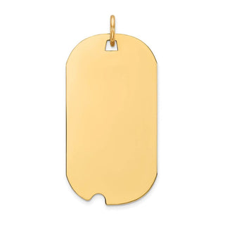 14k Yellow Gold Plain .011 Gauge Engravable Dog Tag w/Notch Disc Charm XM547/11
