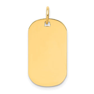 14k Yellow Gold Plain .013 Gauge Engravable Dog Tag Disc Charm XM550/13