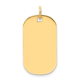 14k Yellow Gold Plain .011 Gauge Engravable Dog Tag Disc Charm XM552/11
