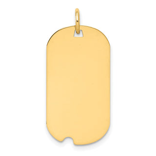 14k Yellow Gold Plain .011 Gauge Engravable Dog Tag w/Notch Disc Charm XM560/11