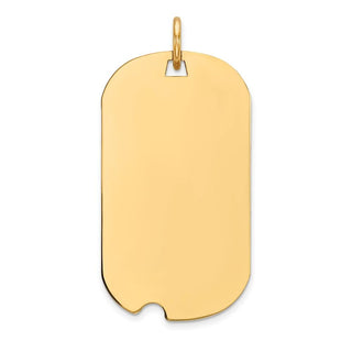 14k Yellow Gold Plain .009 Gauge Engravable Dog Tag w/Notch Disc Charm XM561/09