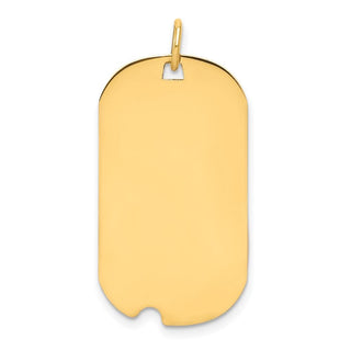 14k Yellow Gold Plain .011 Gauge Engravable Dog Tag w/Notch Disc Charm XM562/11