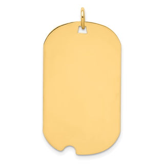 14k Yellow Gold Plain .018 Gauge Engravable Dog Tag w/Notch Disc Charm XM563/18