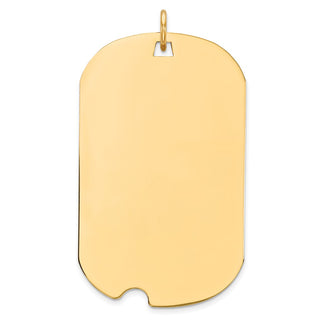 14k Yellow Gold Plain .018 Gauge Engravable Dog Tag w/Notch Disc Charm XM564/18