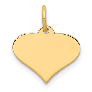 14k Yellow Gold Plain .011 Gauge Engravable Heart Disc Charm XM565/11