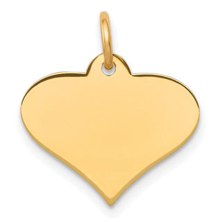 14k Yellow Gold Plain .011 Gauge Engravable Heart Disc Charm XM566/11