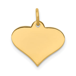 14k Yellow Gold Plain .011 Gauge Engravable Heart Disc Charm XM567/11