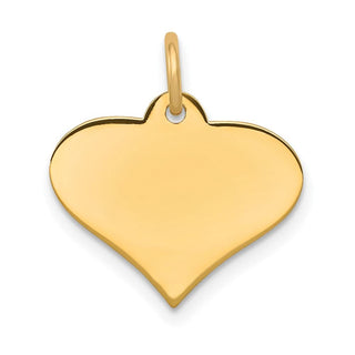 14k Yellow Gold Plain .011 Gauge Engravable Heart Disc Charm XM569/11