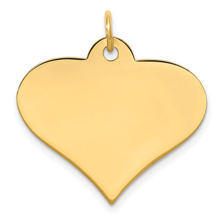 14k Yellow Gold Plain .013 Gauge Engravable Heart Disc Charm XM571/13