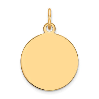21mm x 15mm 14k Yellow Gold Plain .018 Gauge Circular Engravable Disc Charm