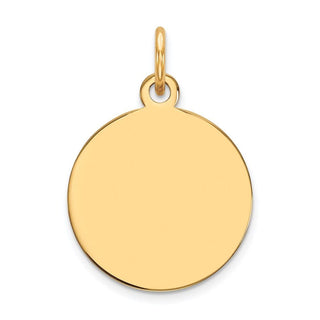 21mm x 15mm 14k Yellow Gold Plain .011 Gauge Circular Engravable Disc Charm