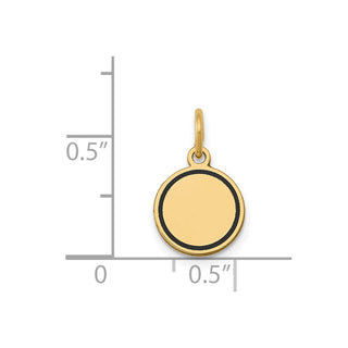 14k Yellow Gold w/Enamel .027 Gauge Circular Engravable Disc Charm XM606
