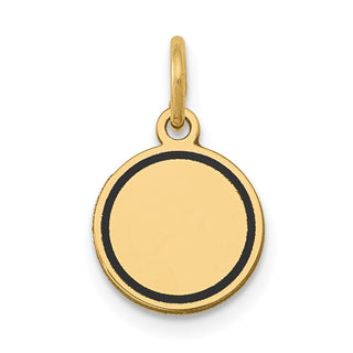 14k Yellow Gold w/Enamel .027 Gauge Circular Engravable Disc Charm XM606