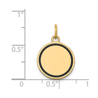 14k Yellow Gold w/Enamel .027 Gauge Circular Engravable Disc Charm XM609