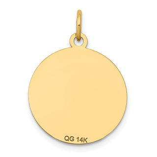 14k Yellow Gold w/Enamel .027 Gauge Circular Engravable Disc Charm XM611