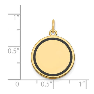 14k Yellow Gold w/Enamel .027 Gauge Circular Engravable Disc Charm XM611