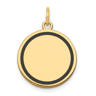 14k Yellow Gold w/Enamel .027 Gauge Circular Engravable Disc Charm XM611