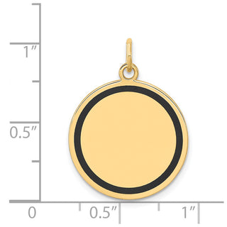 14k Yellow Gold w/Enamel .027 Gauge Circular Engravable Disc Charm XM612