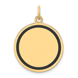 14k Yellow Gold w/Enamel .027 Gauge Circular Engravable Disc Charm XM612