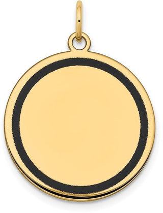 14k Yellow Gold w/Enamel .027 Gauge Circular Engravable Disc Charm XM613