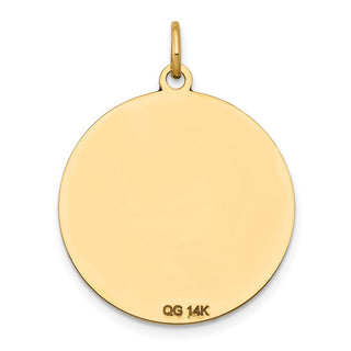 14k Yellow Gold w/Enamel .027 Gauge Circular Engravable Disc Charm