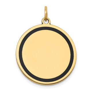 14k Yellow Gold w/Enamel .027 Gauge Circular Engravable Disc Charm