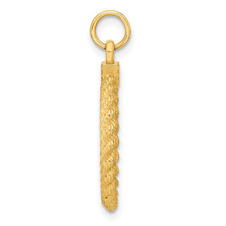 26.85mm x 18.66mm 14k Yellow Gold .013 Gauge Round Engravable Disc w/ Rope Charm