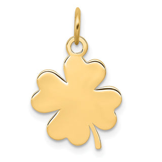 14k Yellow Gold Plain .018 Gauge Engravable Clover Disc Charm XM635/18