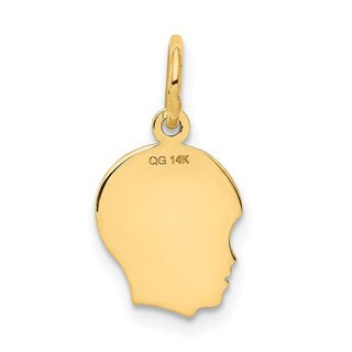 14k Yellow Gold .011 Depth Engravable Boy Head Charm XM90/11